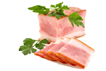 delicious bacon with parsley leaves