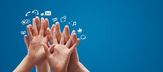 Fingers representing a social network.