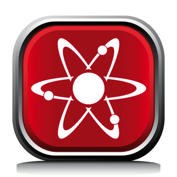 red atom icon on square button clip art preview
