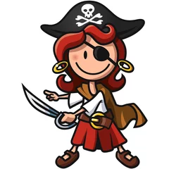 Stickers fenêtre Pirates Mariée pirate