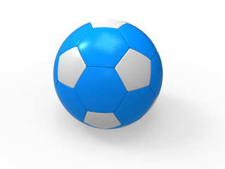 Niebieska piłka nożna wyizolowana na białym tle