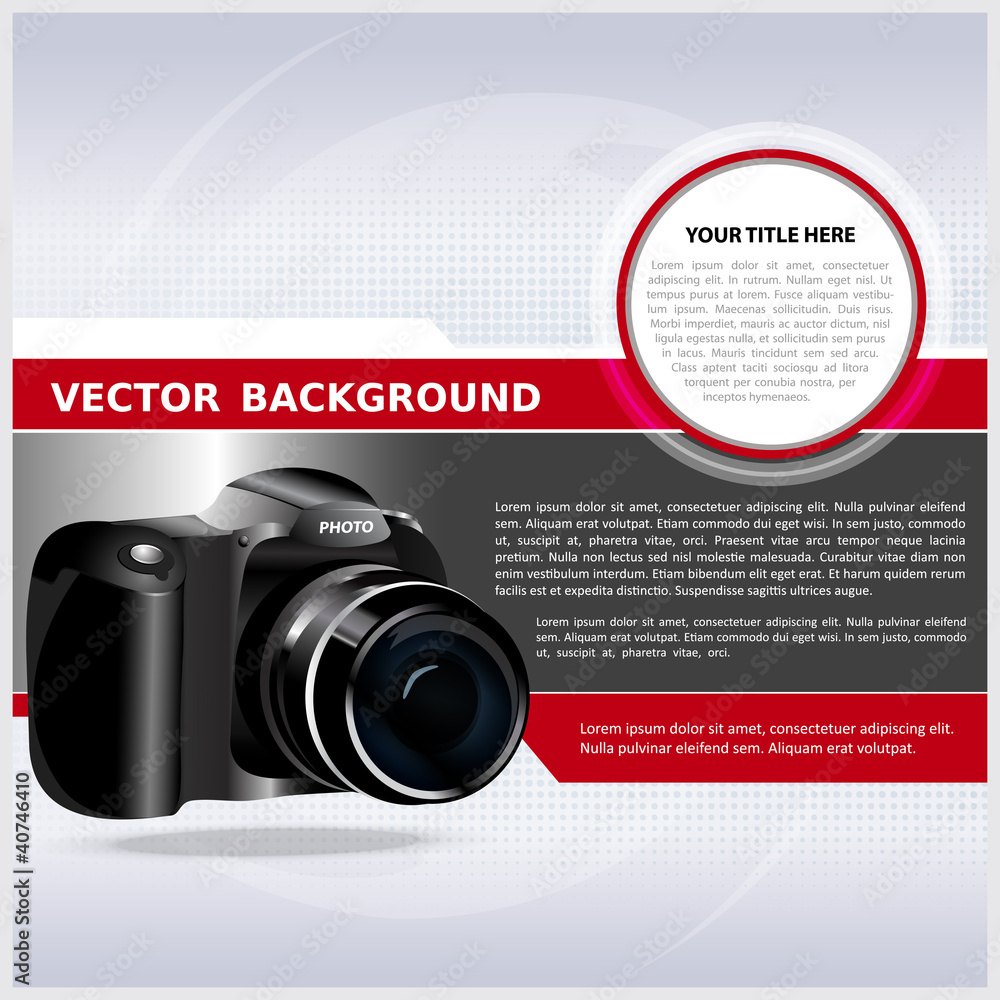 Poster abstract vector background with digital camera
