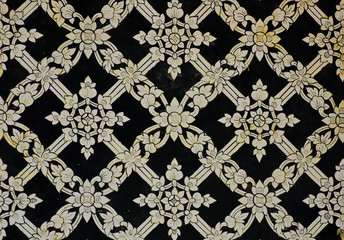 Ancient Thai Floral pattern painting