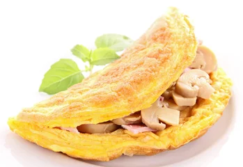 Zelfklevend Fotobehang tasty omelette with mushroom © M.studio