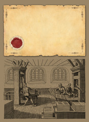 Old paper and teypography workshop illustration - 40750469