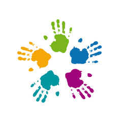 Fototapeta premium Logo imprint palms # Vector