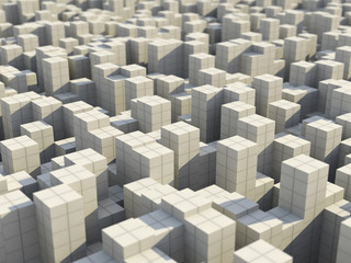 Abstract City Cubes 3D