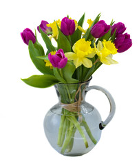 bouquet of tulips and daffodils