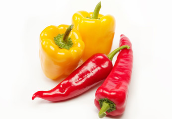 Healthy food. Fresh vegetables. Peppers on a white background.