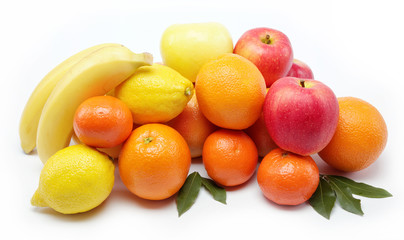 citrus fruits isolated on a white background.