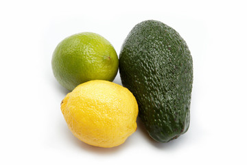 fruits isolated on a white background.