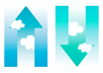 矢印と青空_タテ