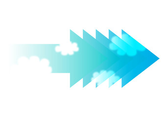 矢印と青空_グラデーション04