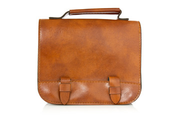 brown leather bag
