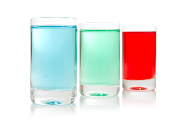 row of colorful shots