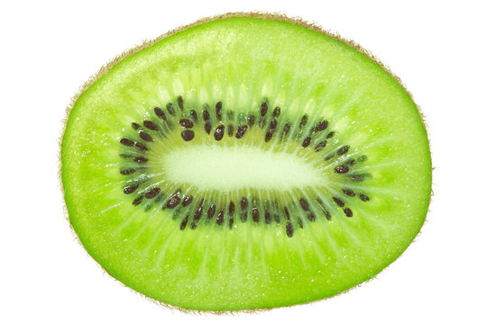 kiwi slice isolated on white background