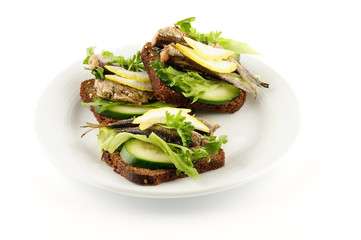 Smoked sardines sandwich