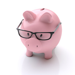 Sparschwein mit Brille