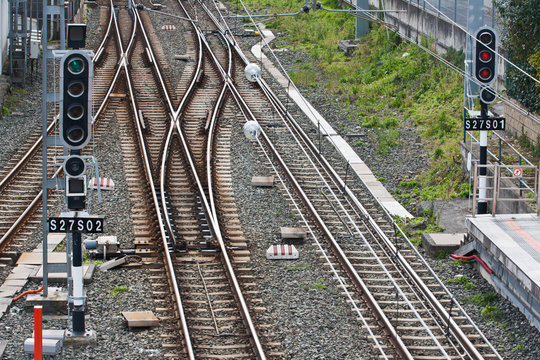 V&iacute;as del tren con bifurcaci&oacute;n