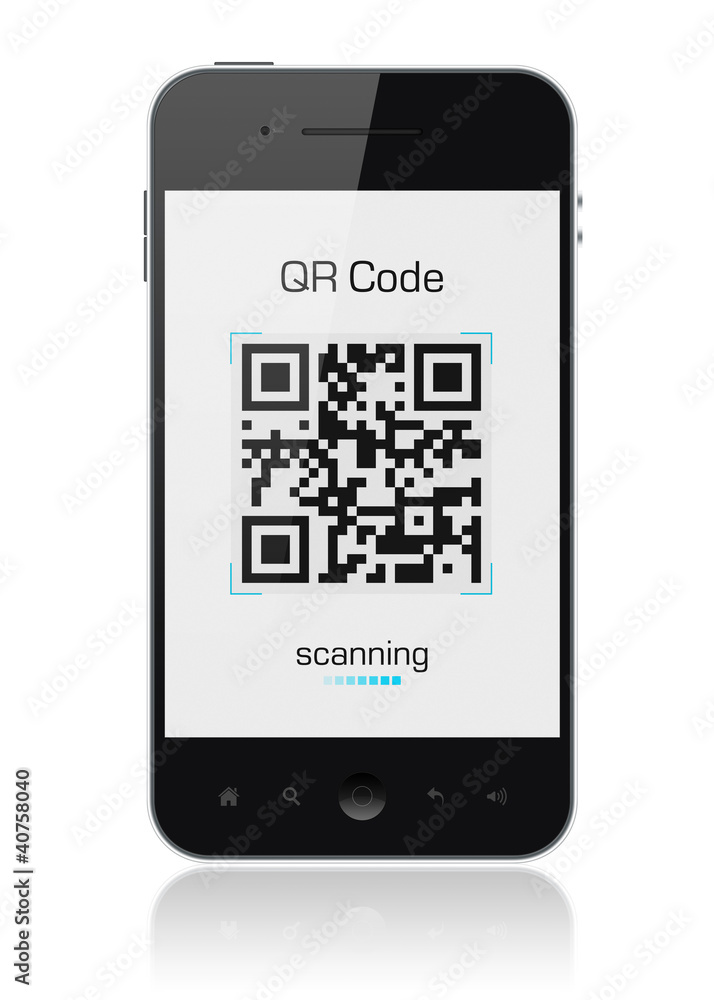 Aufkleber Mobile Smart Phone Showing QR Code Scanner