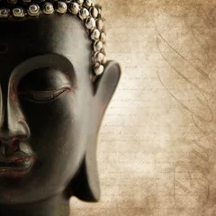Keuken foto achterwand Boeddha Boeddha grunge met letters