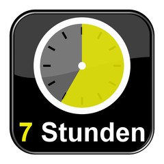 Glossy Button schwarz - 7 Stunden