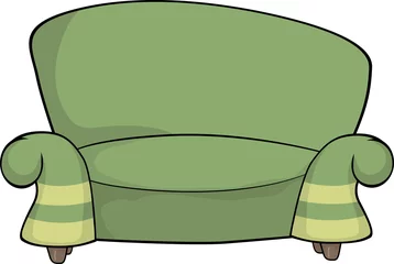 Gordijnen Green sofa © liusa