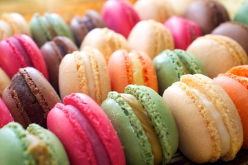 Colorful macaroons background.