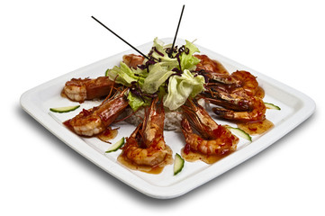 Sweet chili prawns