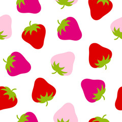 Seamless Pattern Red/Pink/Rose Strawberries