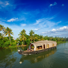 Houseboat on Kerala backwaters, India