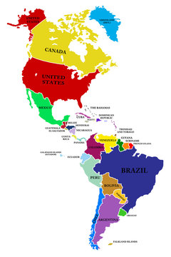 A map North and South America