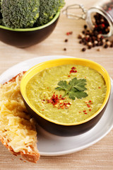 Homemade cream of broccoli soup