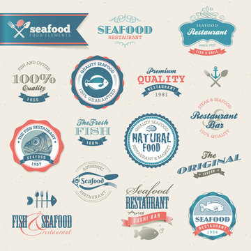 Seafood labels and elements