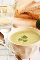 Homemade cream of broccoli soup