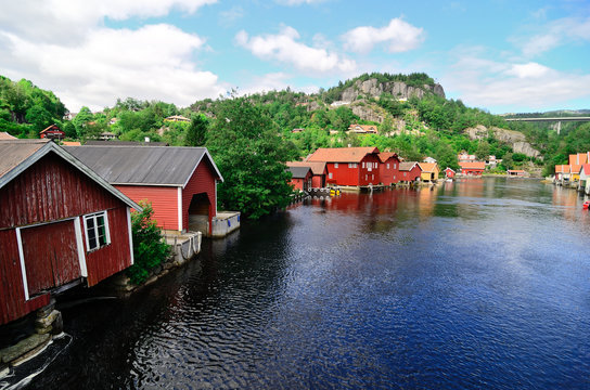 Red houses in Norway