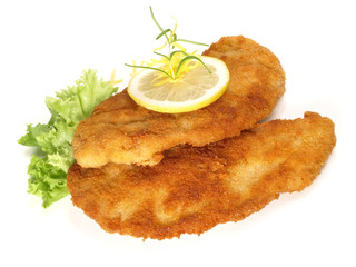 Panierte Wiener Schnitzel - Freigestellt
