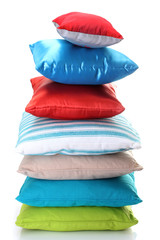 bright pillows isolated on white