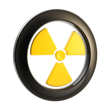 Nuclear power radiation sign isolated