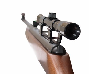 Snipe rifle first person isolated on white