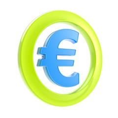 Euro glossy sign inside the circle