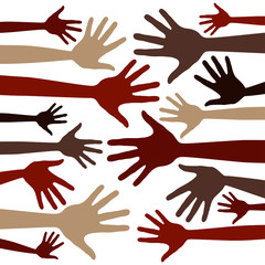 Fun hand pattern vector.