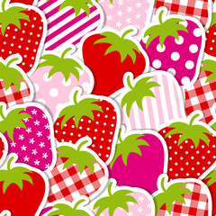 Seamless Pattern Red/Pink/Rose Strawberries With Pattern