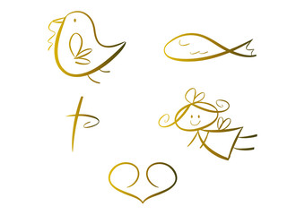 Christliche Symbole für Kinder (z.B. Erstkommunion, etc.)