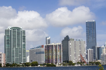 Cloudy Sky over Miami Skyscrapers, Florida