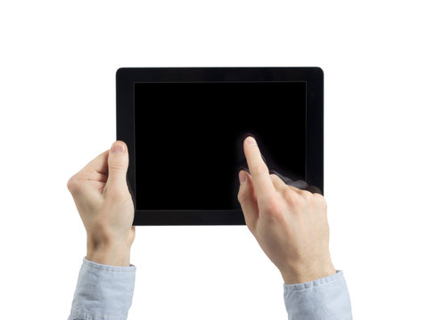 tablet computer in hands