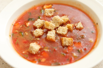 plate of fresh gazpacho