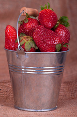 Strawberry in a bucket