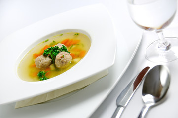 Beef soup with meat balls