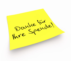 Notizzettel - Danke f&uuml;r Ihre Spende!